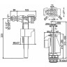 Выпускной комплект ALCAPLAST с двойной кнопкой, впускной механизм А16, подключение 3/8'' SA08K 3/8